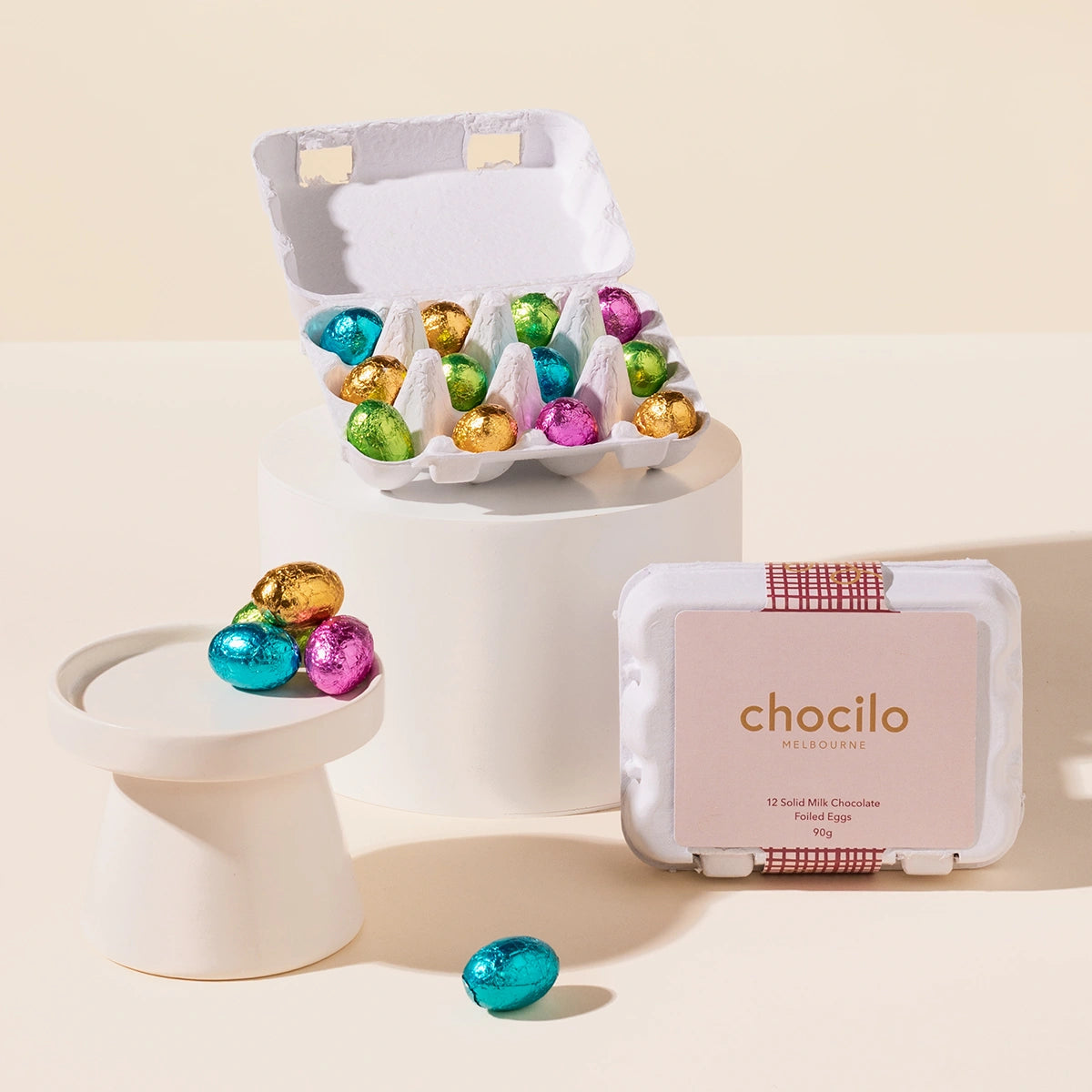 Chocilo Easter Chocolate Eggs in a mini Carton
