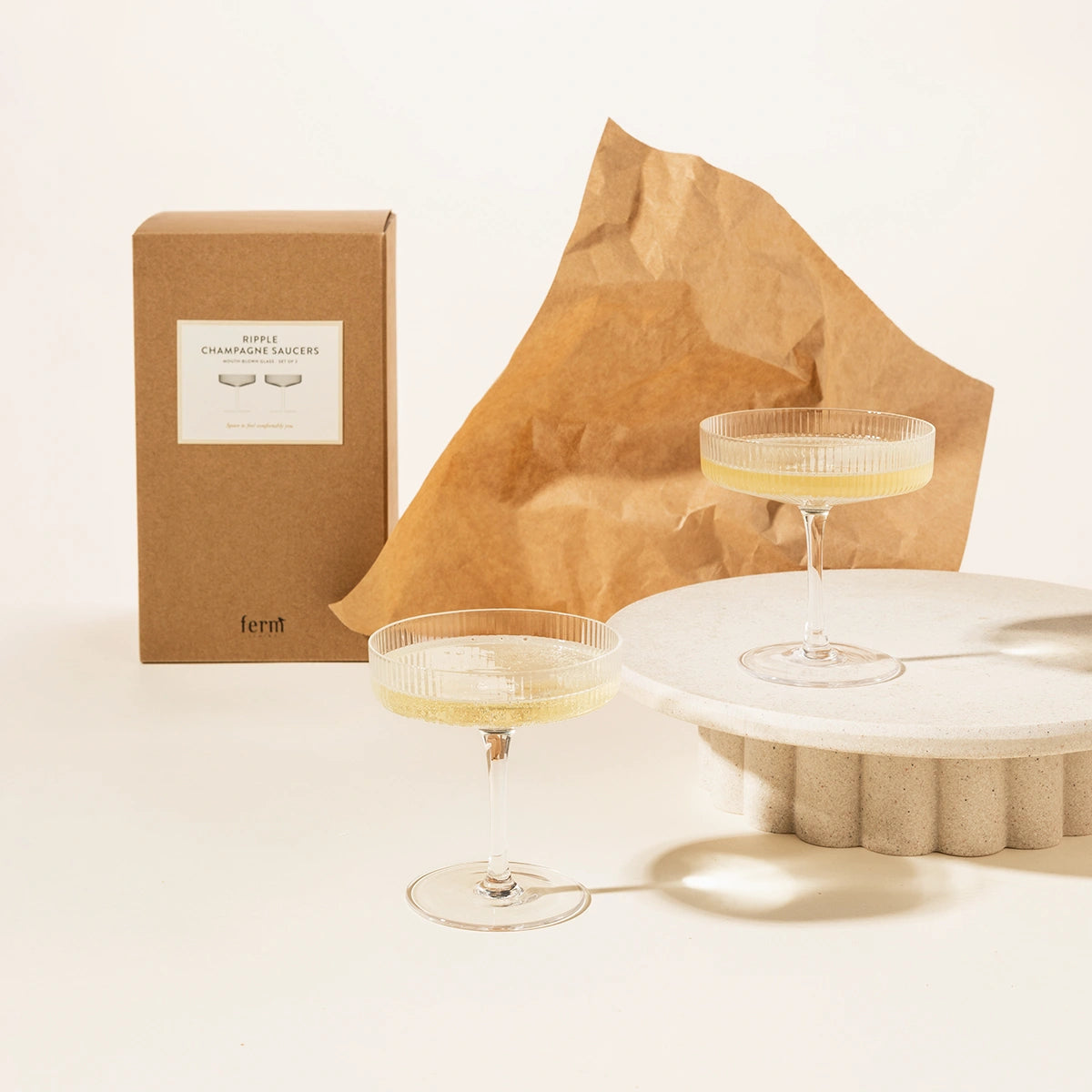 Ferm Living Ripple Champagne Saucers