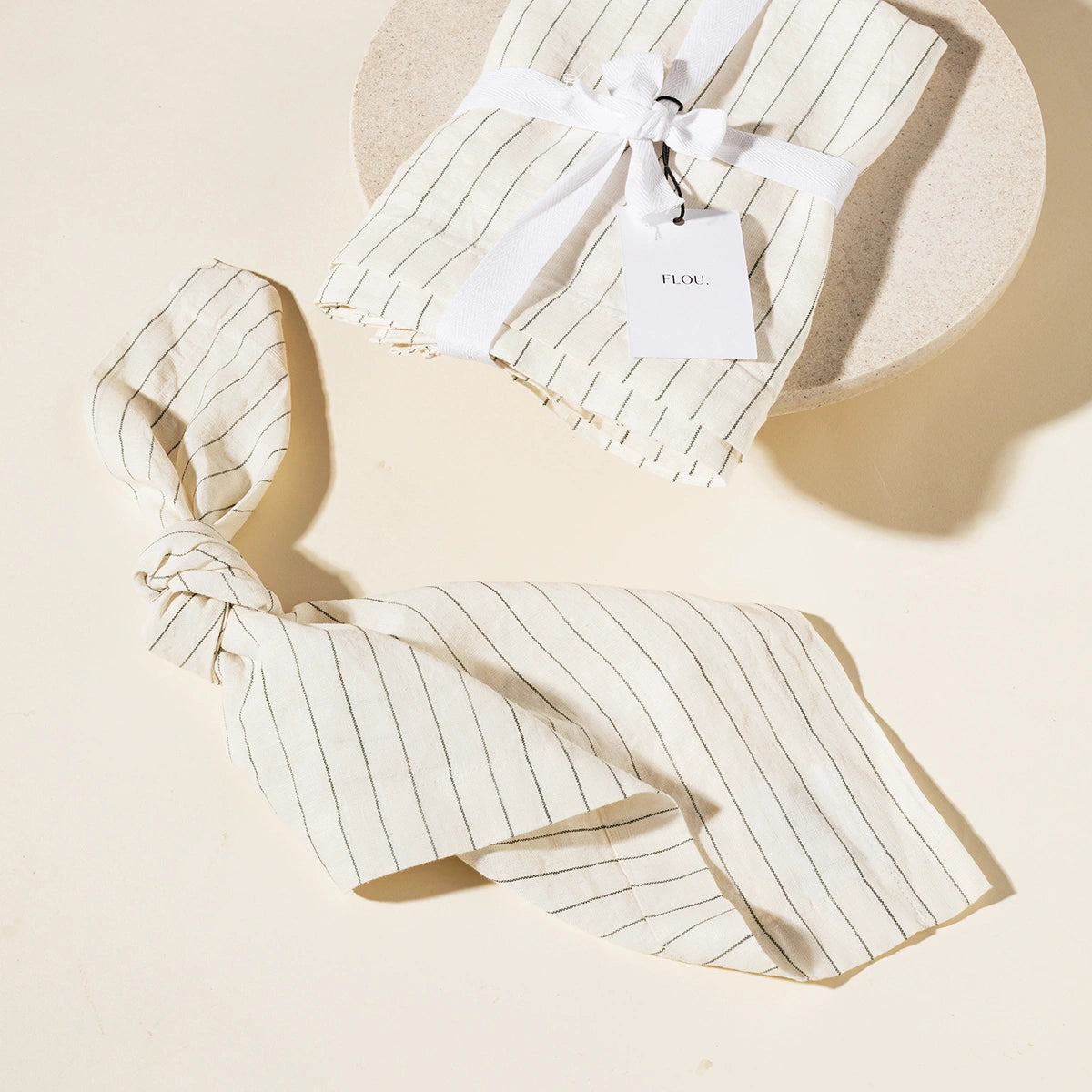 4 x FLOU Striped Linen Napkins
