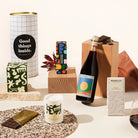 Joyous Jordan Gift Hamper with wine, a candle, chocolate and rocky road