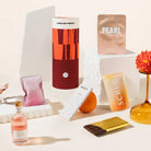 Jittery Jess Gift Hamper with pamper treats, a cocktail, chocolate and fancy fairy floss. 