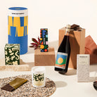 Joyous Jordan Gift Hamper with wine, a candle, chocolate and rocky road