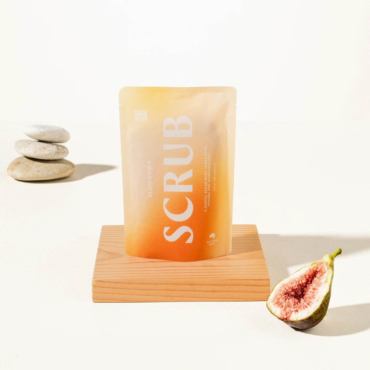 Slowdown Studio Scrub Sachet with Australian macadamia oil and organic sugar