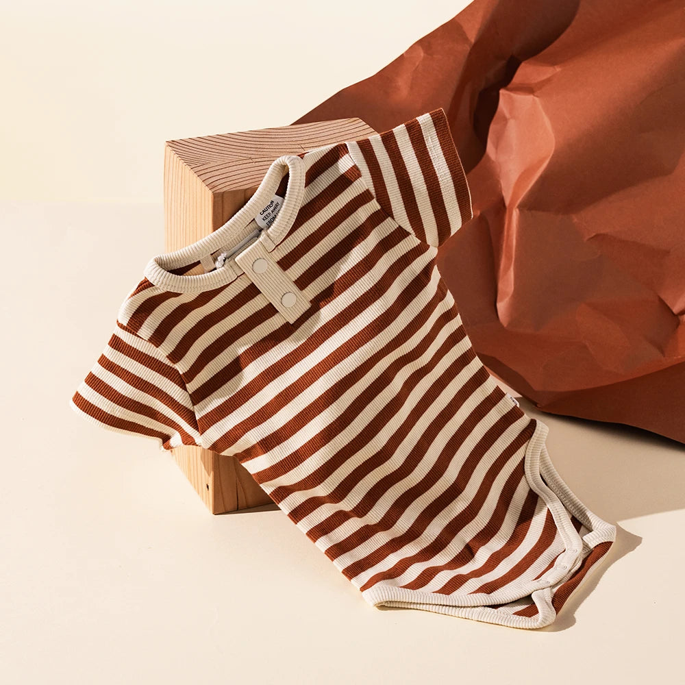 Biscuit Striped Bodysuit from Good Day People.