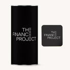 Black cylindrical container with 'The Finance Project' text on a white background