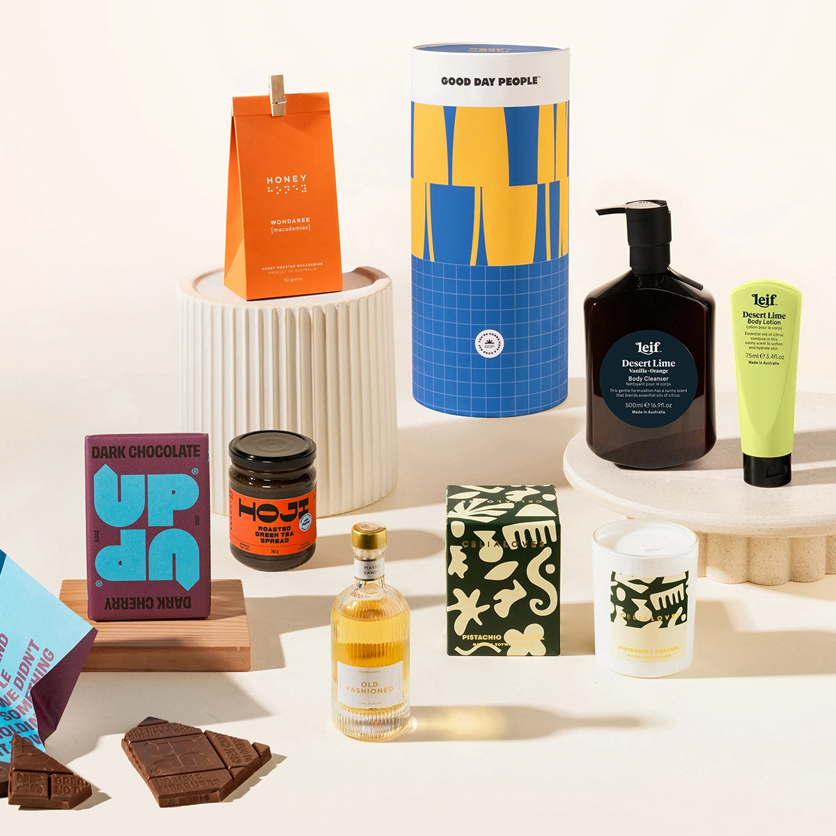 Trivia Olivia Luxury Gift Hamper with treats, a candle and a body wash and lotion set