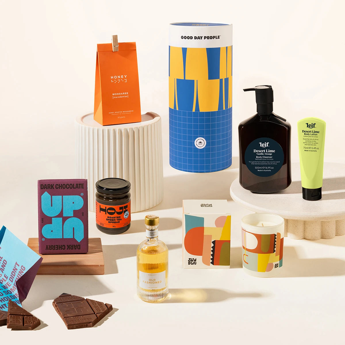 Trivia Olivia Luxury Gift Hamper with treats, a candle and a body wash and lotion set